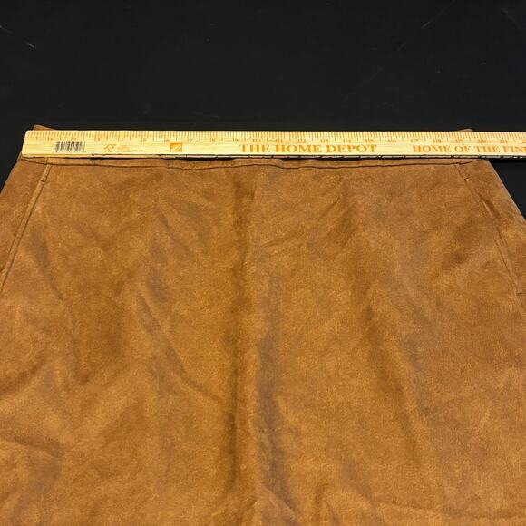 NWT J. Crew Factory Brown/ Carmel Faux Suede Mini Skirt Size 18 Pockets - Picture 3 of 7